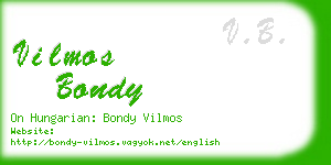 vilmos bondy business card